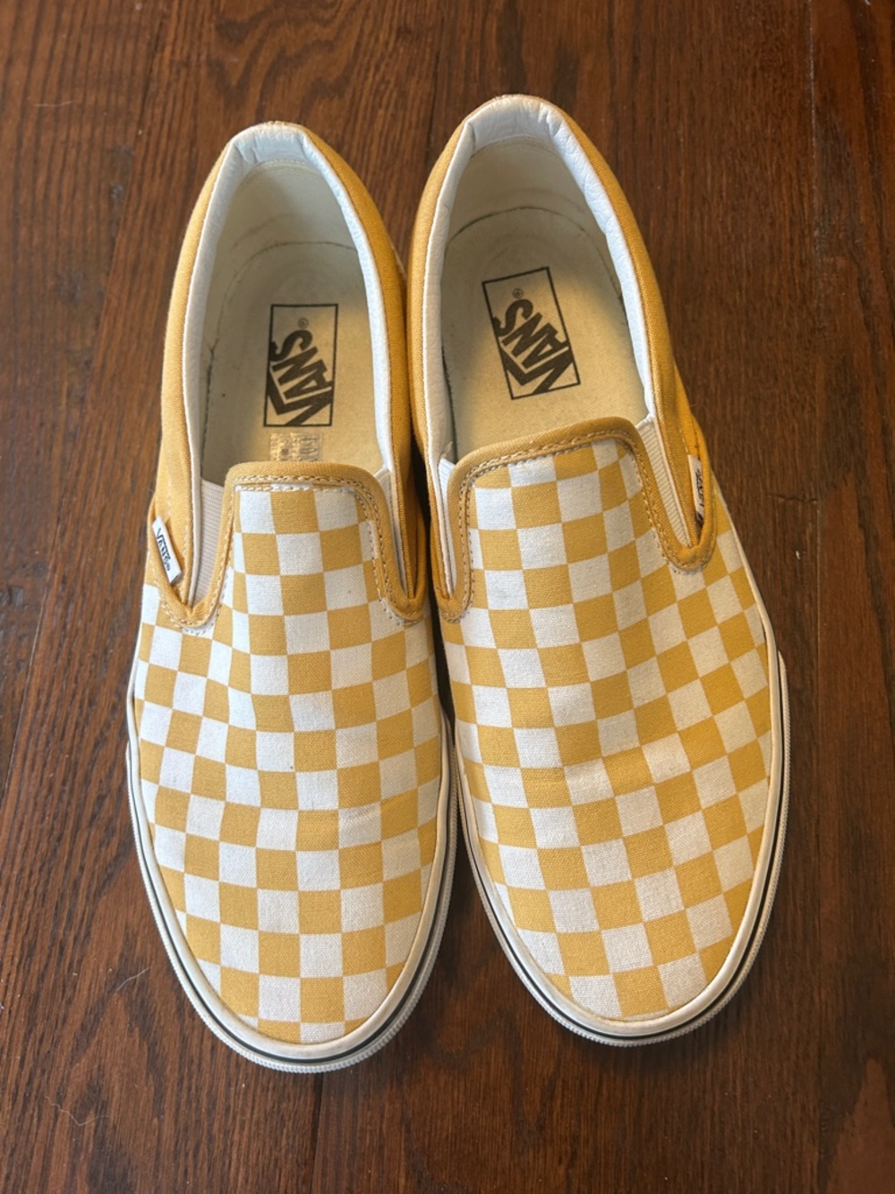 Vans Checkerboard Slip-On Sneakers - Yellow & White